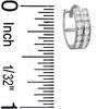 Thumbnail Image 1 of Cubic Zirconia Two Row 11mm Huggie Earrings in 10K White Gold