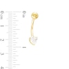 Thumbnail Image 1 of 10K Semi-Solid Gold CZ Heart Belly Button Ring - 14G 3/8"