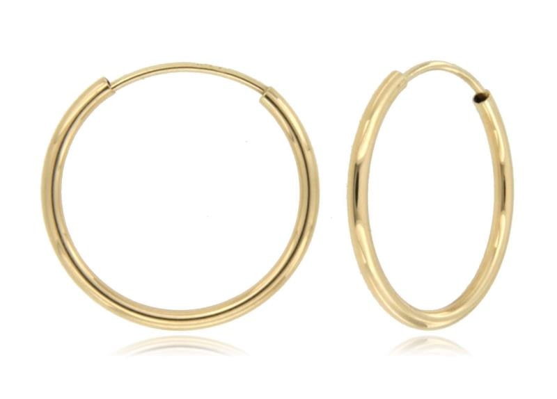 10K Tube Hollow Gold Medium Continuous Hoops