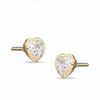 Thumbnail Image 0 of Child's 4mm Heart-Shaped Cubic Zirconia Stud Earrings in 10K Gold