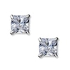 Thumbnail Image 0 of Child's 4mm Princess-Cut Cubic Zirconia Stud Earrings in 14K White Gold