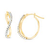 Thumbnail Image 0 of Made in Italy Crystal Oval Infinity Hoop Earrings in 10K Gold