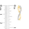 Thumbnail Image 1 of Made in Italy Crystal Oval Infinity Hoop Earrings in 10K Gold
