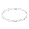 Thumbnail Image 0 of Diamond Accent Flame Link Bracelet in Sterling Silver - 7.5"