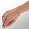 Thumbnail Image 2 of Diamond Accent Flame Link Bracelet in Sterling Silver - 7.5"