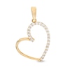 Thumbnail Image 0 of Cubic Zirconia Tilted Heart Necklace Charm in 10K Solid Gold