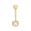 Thumbnail Image 0 of 10K Semi-Solid Gold CZ Sunburst Belly Button Ring - 14G