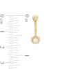 Thumbnail Image 1 of 10K Semi-Solid Gold CZ Sunburst Belly Button Ring - 14G