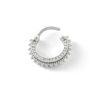 Thumbnail Image 1 of Solid Stainless Steel CZ Beaded Hoop - 16G 3/8"