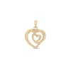 Thumbnail Image 0 of Looping Double Heart Necklace Charm in 10K Gold Casting Solid