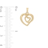 Thumbnail Image 1 of Looping Double Heart Necklace Charm in 10K Gold Casting Solid