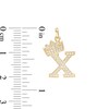 Thumbnail Image 1 of Cubic Zirconia "X" Initial with Crown Necklace Charm in 10K Solid Gold