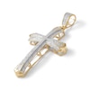 Thumbnail Image 1 of 1/5 CT. T.W. Diamond Multi-Row Cross Necklace Charm in 10K Gold