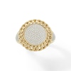 Thumbnail Image 0 of 1/2 CT. T.W. Diamond Chain Frame Coin-Style Ring in 10K Gold