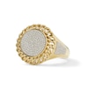 Thumbnail Image 2 of 1/2 CT. T.W. Diamond Chain Frame Coin-Style Ring in 10K Gold