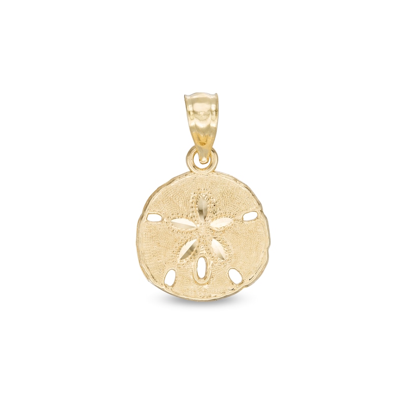20mm Textured Sand Dollar Charm in 10K Solid Gold