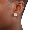 Thumbnail Image 2 of 1/4 CT. T.W. Diamond Tiered Square Stud Earrings in Sterling Silver