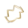 Thumbnail Image 1 of Cubic Zirconia Zig-Zag Ring in Sterling Silver with 18K Gold Plate