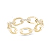 Thumbnail Image 0 of Cubic Zirconia Oval Chain Link Ring in Sterling Silver with 18K Gold Plate