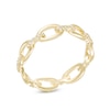 Thumbnail Image 1 of Cubic Zirconia Oval Chain Link Ring in Sterling Silver with 18K Gold Plate