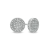 Thumbnail Image 0 of 1/10 CT. T.W. Composite Diamond Beaded Frame and Outer Edge Stud Earrings in Sterling Silver