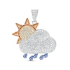 Thumbnail Image 0 of Multi-Color Cubic Zirconia Weather Necklace Charm in Solid Sterling Silver