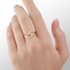 Thumbnail Image 2 of Cubic Zirconia Double Heart Ring in Sterling Silver with 14K Gold Plate - Size 7