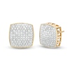 Thumbnail Image 0 of 1/10 CT. T.W. Diamond Cube Stud Earrings in Sterling Silver with 14K Gold Plate