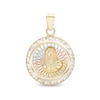 Thumbnail Image 0 of Jesus Medallion Necklace Charm in 10K Semi-Solid Tri-Tone Gold
