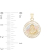 Thumbnail Image 1 of Jesus Medallion Necklace Charm in 10K Semi-Solid Tri-Tone Gold