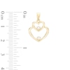 Thumbnail Image 1 of Cubic Zirconia Double Heart Necklace Charm in 10K Gold