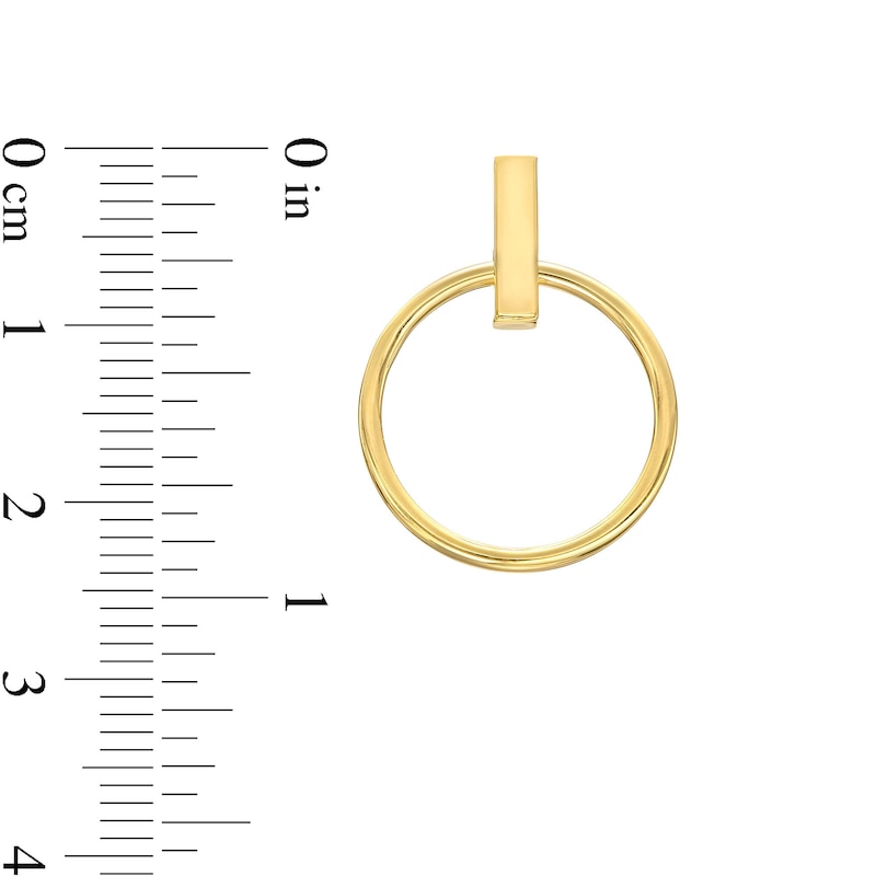 Large Open Circle Stud Earrings in 10K Tube Gold