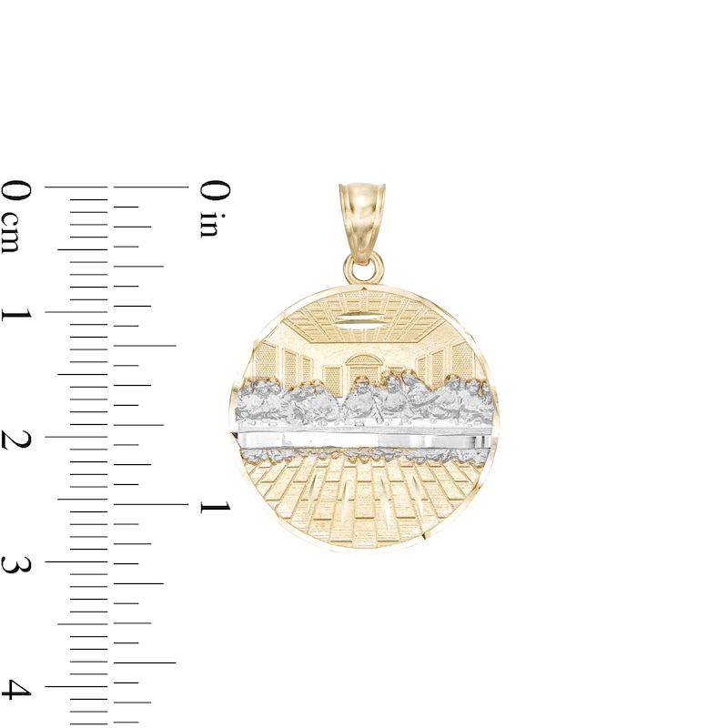 The Last Supper Medallion Two-Tone Necklace Charm in 10K Gold