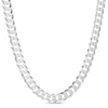 Thumbnail Image 0 of 6.82mm Diamond-Cut Pavé Flat Curb Chain Necklace in Solid Sterling Silver - 18"