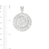 Thumbnail Image 1 of Chain Framed Jesus Medallion Necklace Charm in 10K Solid White Gold