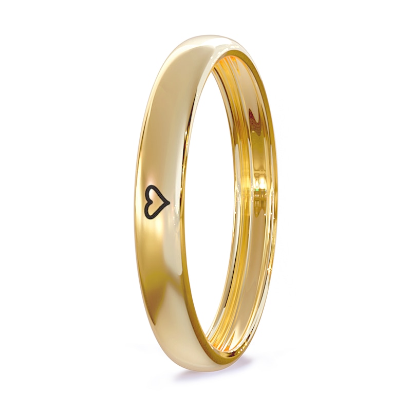 Engravable Wedding Band Ring in Sterling Silver with 14K Gold Plate