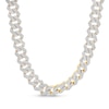 Thumbnail Image 0 of 1 CT. T.W. Diamond Angular Curb Link Necklace in Sterling Silver with 14K Gold Plate - 18"