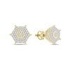 Thumbnail Image 0 of ​​​​​​​​​​​​​​​​​​​​​1/6 CT. T.W. Diamond Hexagon Stud Earrings in Sterling Silver with 14K Gold Plate