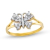 Thumbnail Image 0 of 10K Hollow Gold CZ Butterfly Split Ring - Size 7