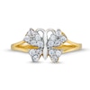 Thumbnail Image 2 of 10K Hollow Gold CZ Butterfly Split Ring - Size 7