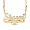 Thumbnail Image 0 of 14K Gold Plated Cross Heart Nameplate Necklace