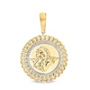Thumbnail Image 0 of 10K Solid Gold 1/5 CT. T.W. Diamond Cupid Curb Chain Medallion Charm
