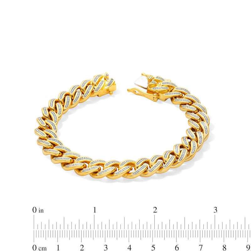 14K Gold Plated 1/10 CT. T.W. Diamond Curb Link Bracelet