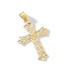 Thumbnail Image 2 of 14K Solid Gold Diamond-Cut Swirl Cross Charm