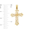 Thumbnail Image 3 of 14K Solid Gold Diamond-Cut Swirl Cross Charm