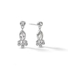 Thumbnail Image 0 of Sterling Silver CZ Marque and Round Dangle Earrings