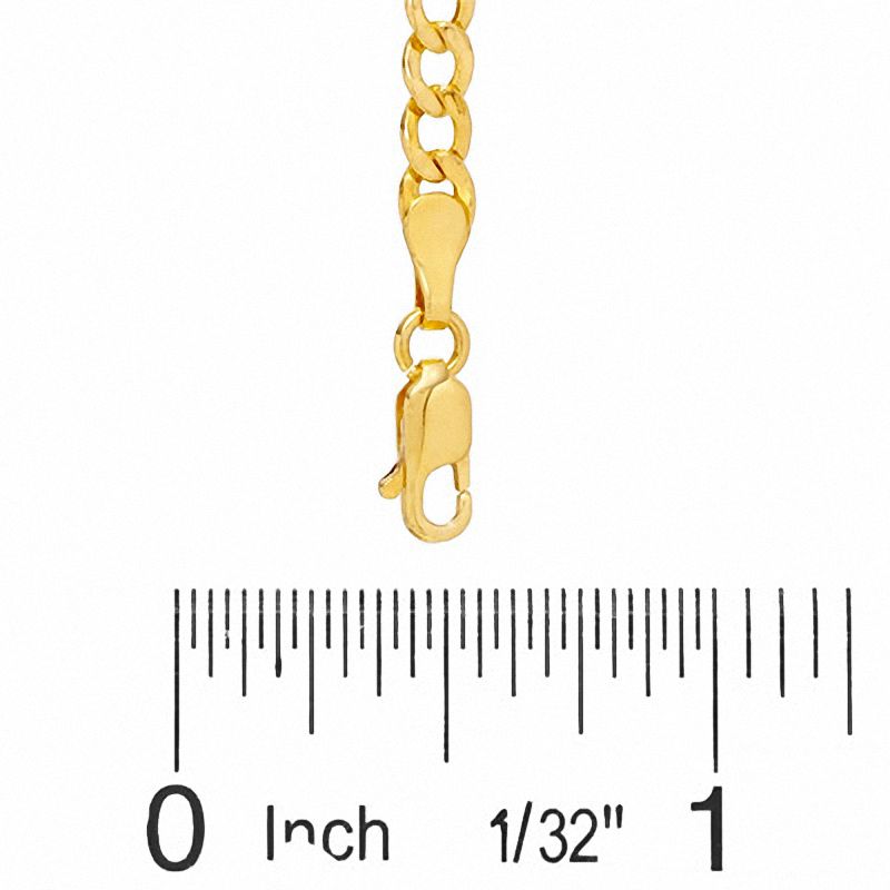 Child's 080 Gauge Hollow Cuban Curb Chain Bracelet in 10K Hollow Gold - 6"