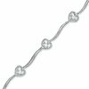 Thumbnail Image 0 of Cubic Zirconia Heart Wave Bracelet in Sterling Silver - 7.25"