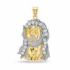 Thumbnail Image 0 of Cubic Zirconia Jesus Head Charm in 10K Two-Tone Gold