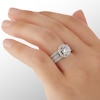Thumbnail Image 2 of 7mm Cubic Zirconia Frame Bridal Set in Sterling Silver